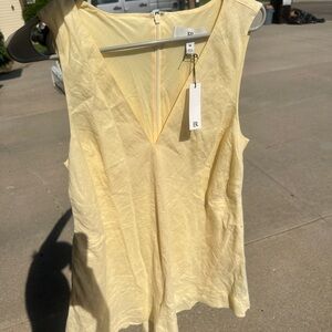 Banana Republic Yellow Asymmetrical Sleeveless Blouse